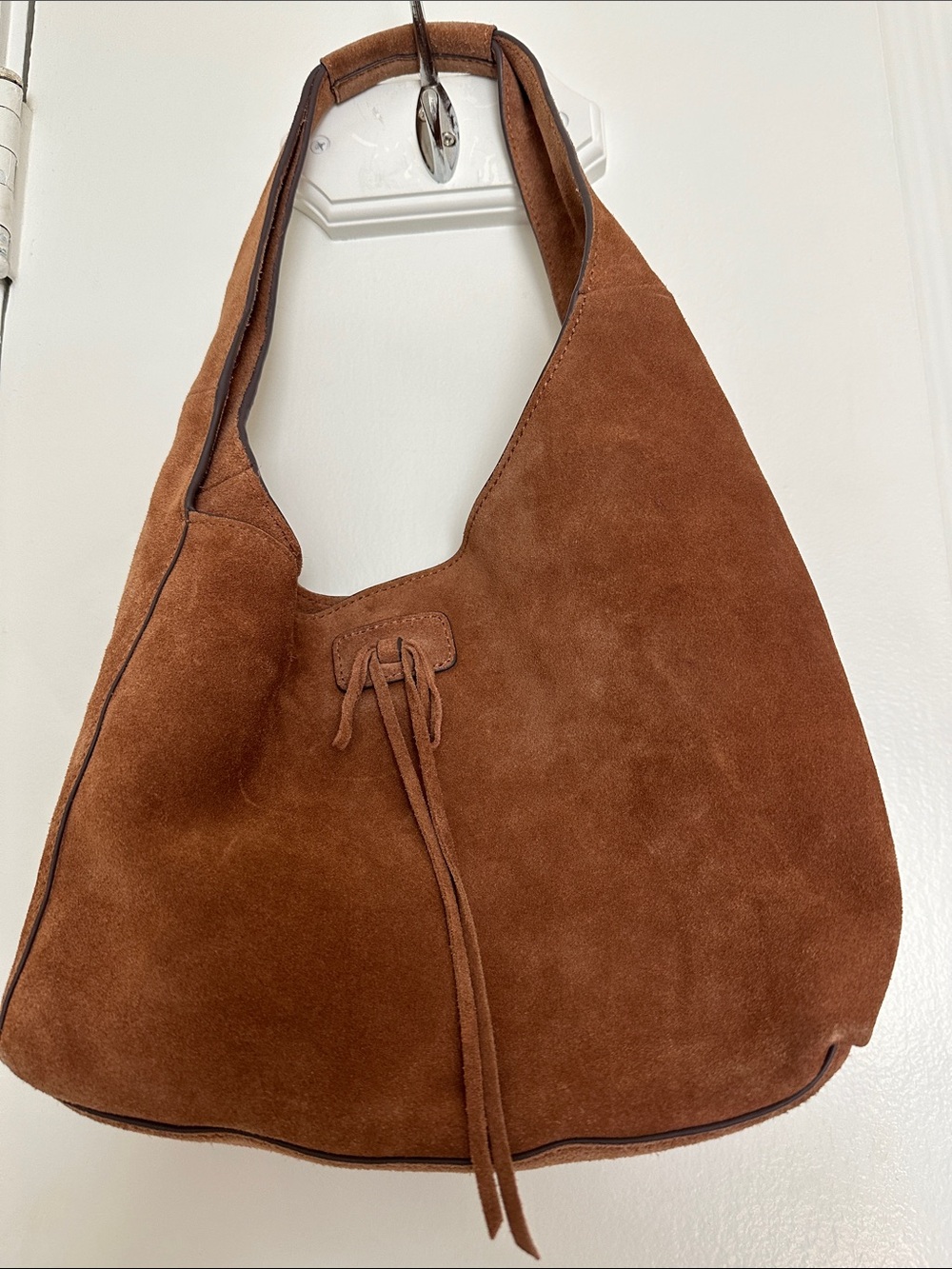 Lucky Brand Rust Brown Suede Hobo Shoulder Bag